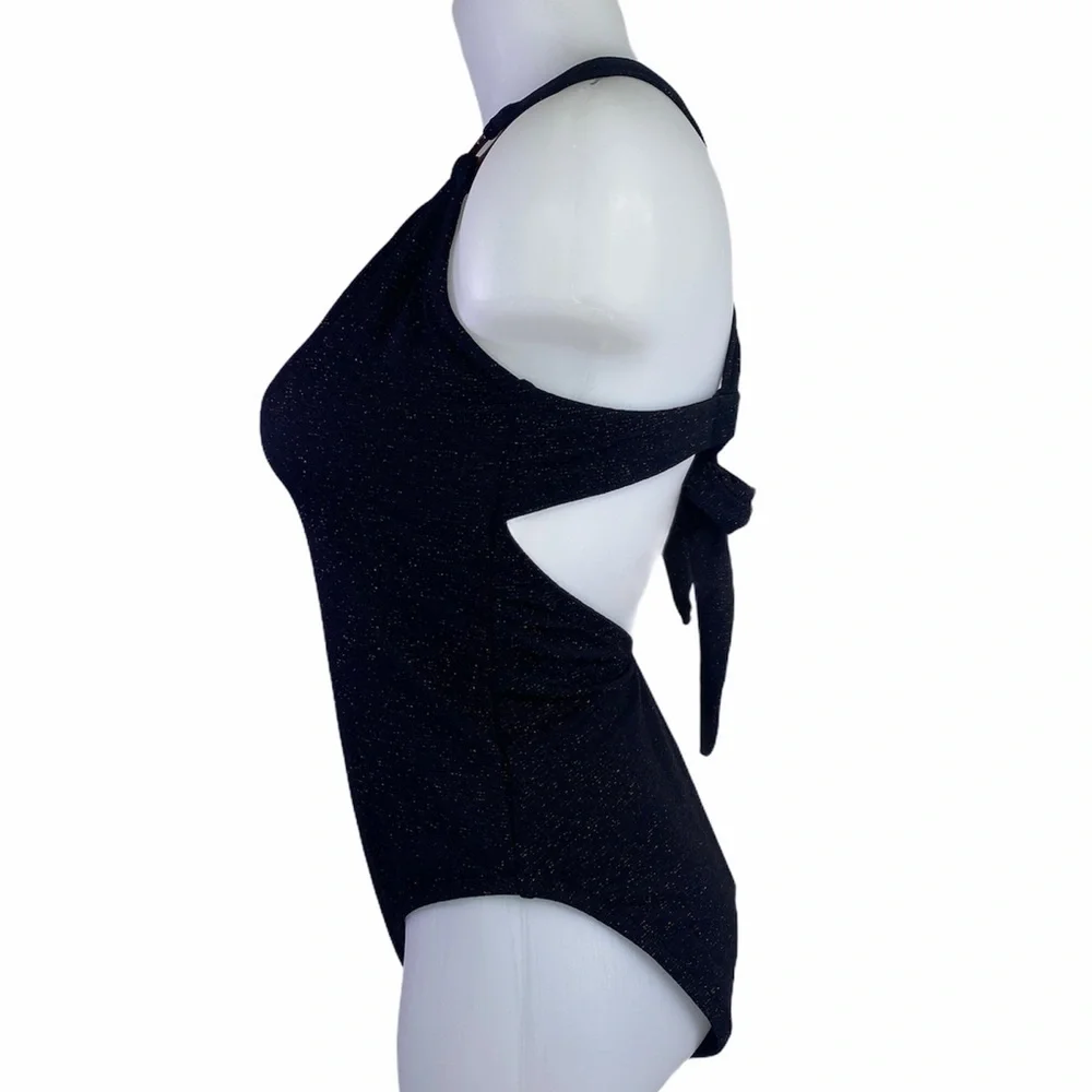 JESSICA Simpson Black Shimmering 1 Piece Swimsuit